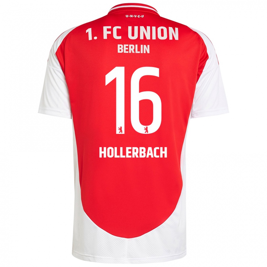 Niño Camiseta Benedict Hollerbach #16 Rojo Blanco 1ª Equipación 2024/25 La Camisa México