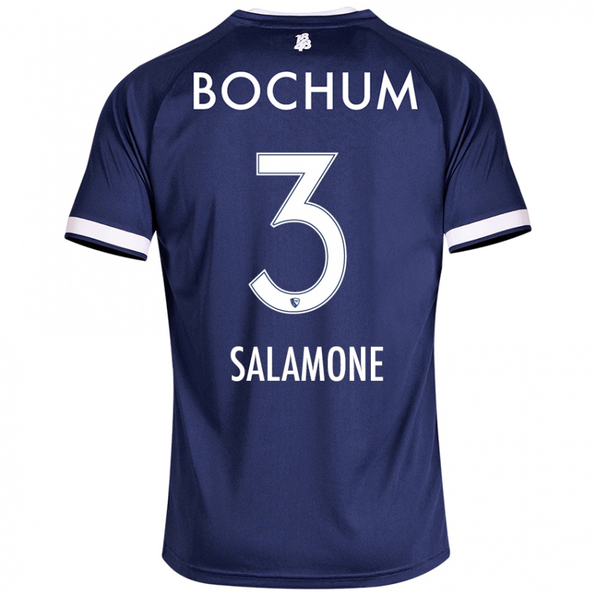 Niño Camiseta Elia-Giona Salamone #3 Azul Oscuro 1ª Equipación 2024/25 La Camisa México