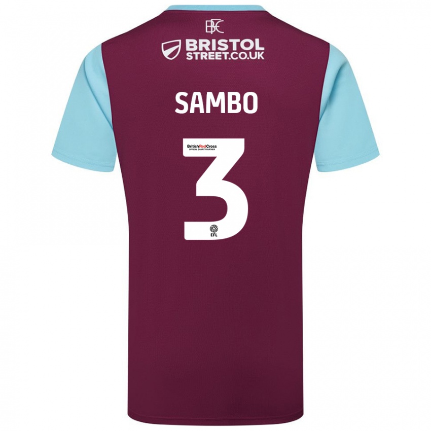 Niño Camiseta Shurandy Sambo #3 Borgoña Azul Cielo 1ª Equipación 2024/25 La Camisa México