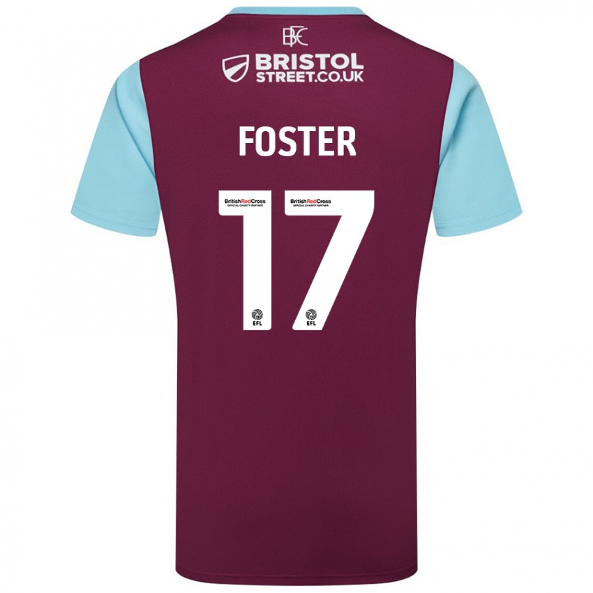 Niño Camiseta Lyle Foster #17 Borgoña Azul Cielo 1ª Equipación 2024/25 La Camisa México