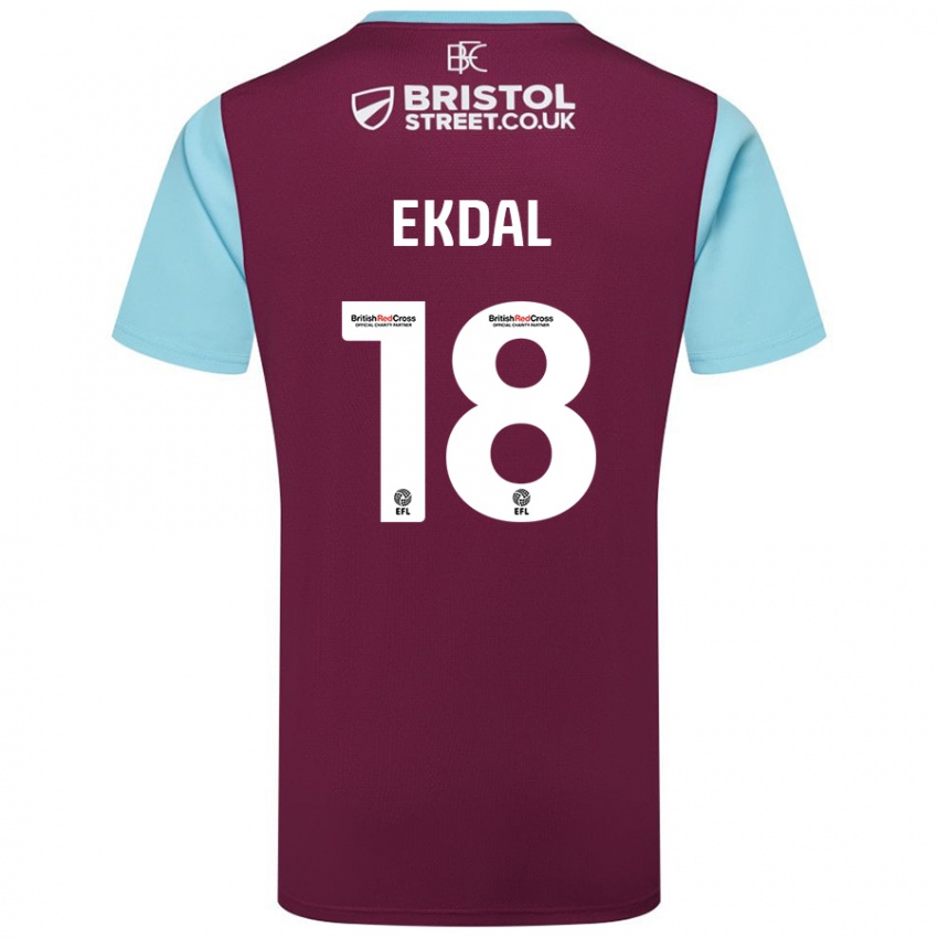 Niño Camiseta Hjalmar Ekdal #18 Borgoña Azul Cielo 1ª Equipación 2024/25 La Camisa México