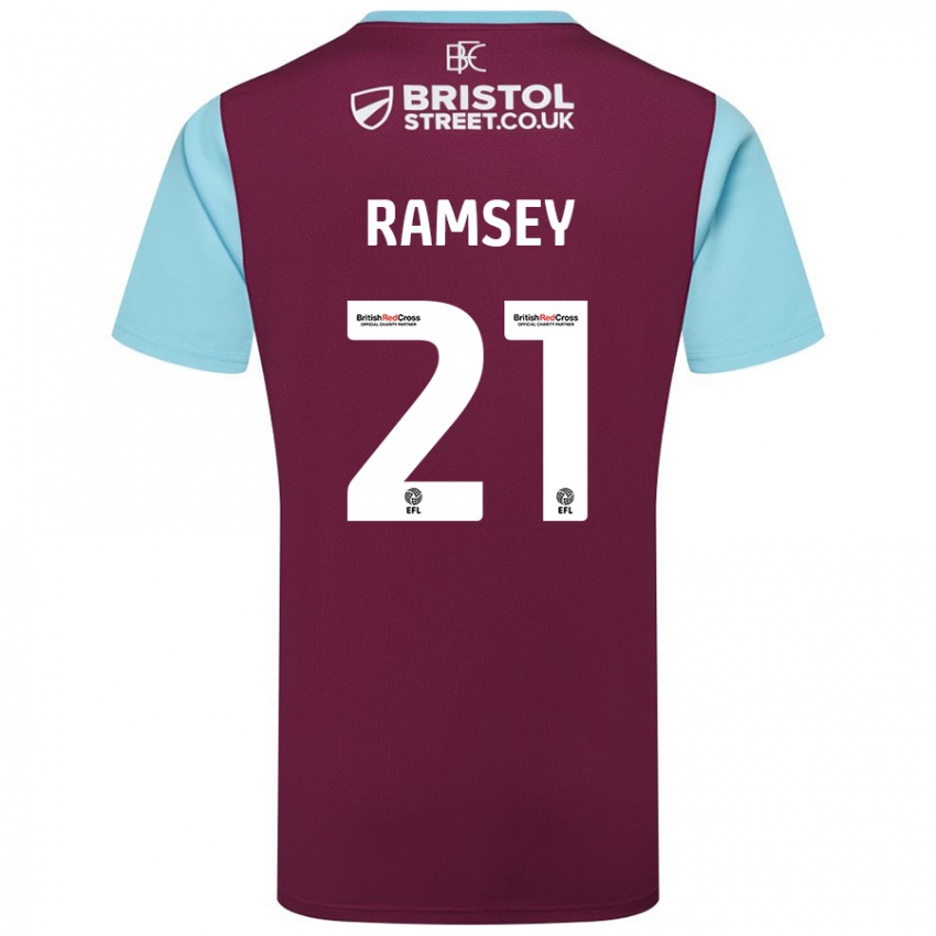 Niño Camiseta Aaron Ramsey #21 Borgoña Azul Cielo 1ª Equipación 2024/25 La Camisa México