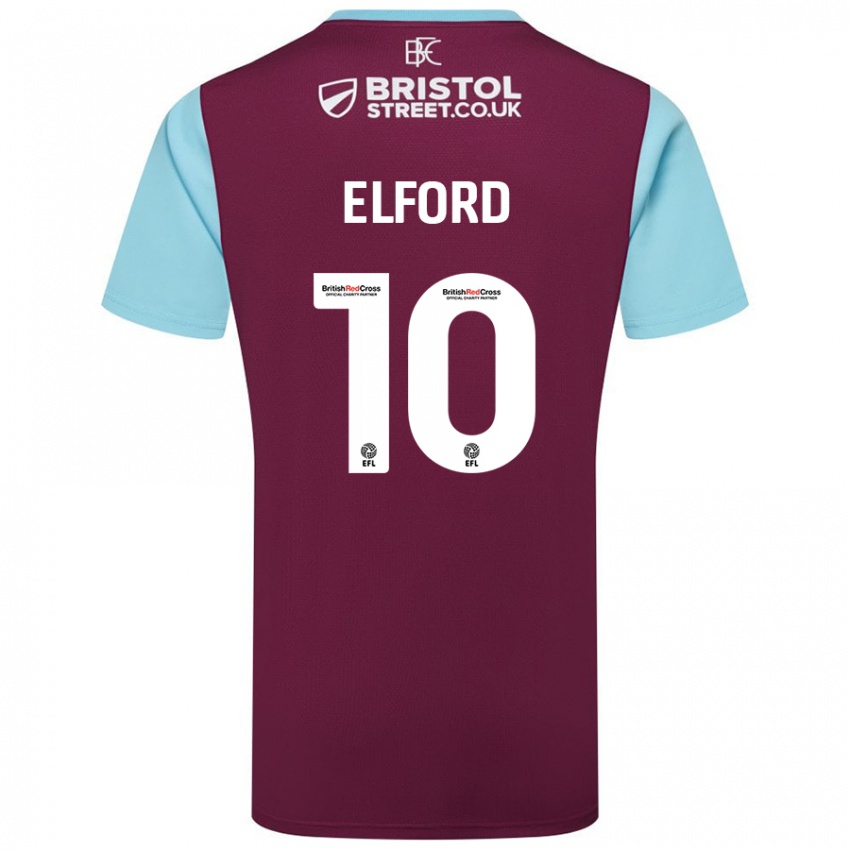 Niño Camiseta Laura Elford #10 Borgoña Azul Cielo 1ª Equipación 2024/25 La Camisa México