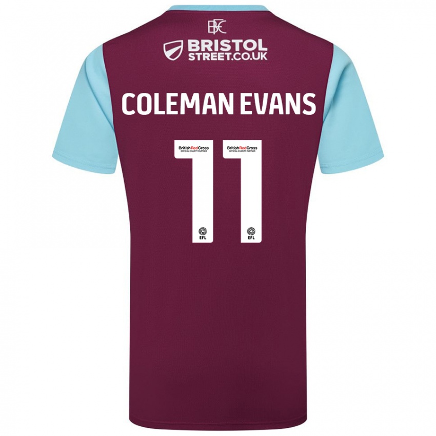 Niño Camiseta Amaya Coleman-Evans #11 Borgoña Azul Cielo 1ª Equipación 2024/25 La Camisa México