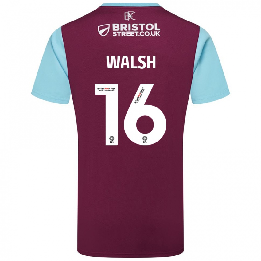 Niño Camiseta Lucy Walsh #16 Borgoña Azul Cielo 1ª Equipación 2024/25 La Camisa México