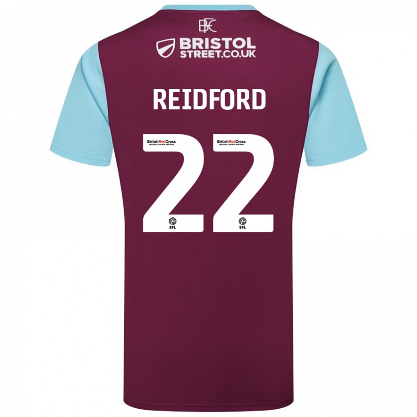 Niño Camiseta Isabella Reidford #22 Borgoña Azul Cielo 1ª Equipación 2024/25 La Camisa México