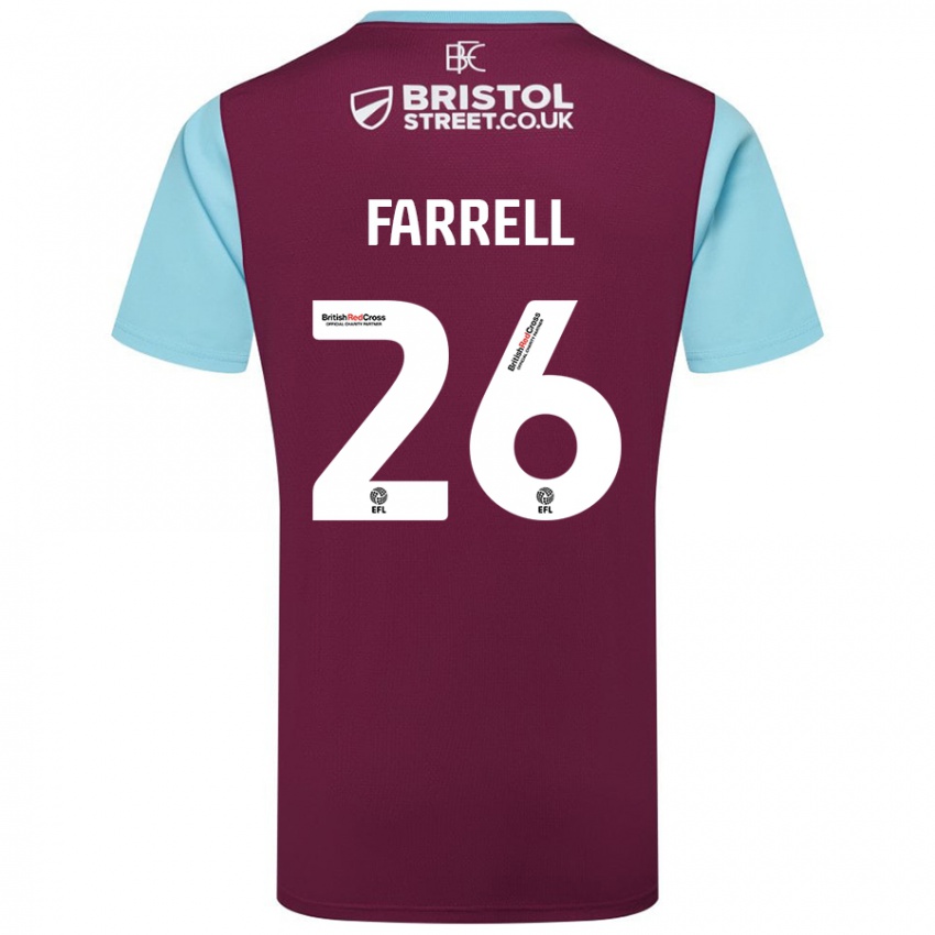 Niño Camiseta Lucy Farrell #26 Borgoña Azul Cielo 1ª Equipación 2024/25 La Camisa México