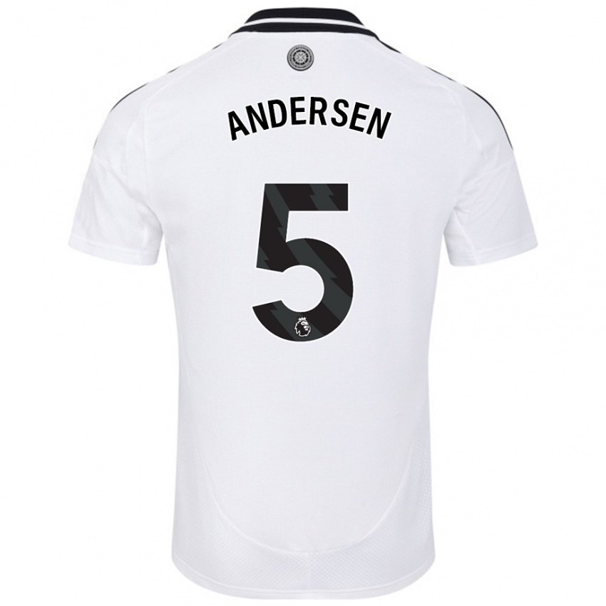 Niño Camiseta Joachim Andersen #5 Blanco 1ª Equipación 2024/25 La Camisa México