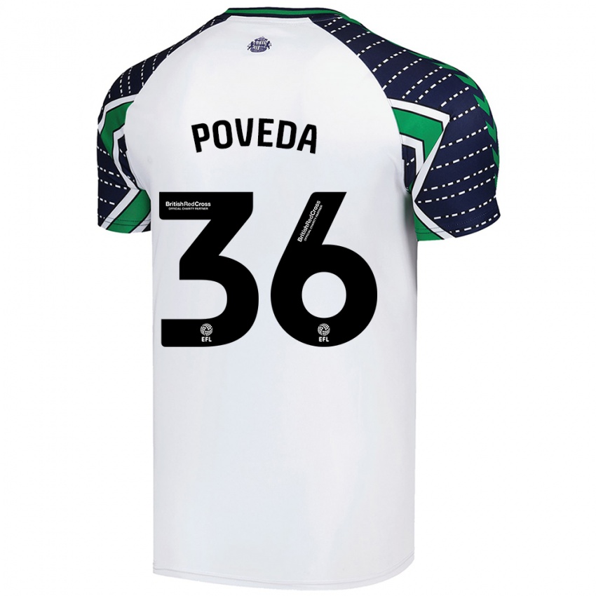 Niño Camiseta Ian Poveda #36 Blanco 2ª Equipación 2024/25 La Camisa México