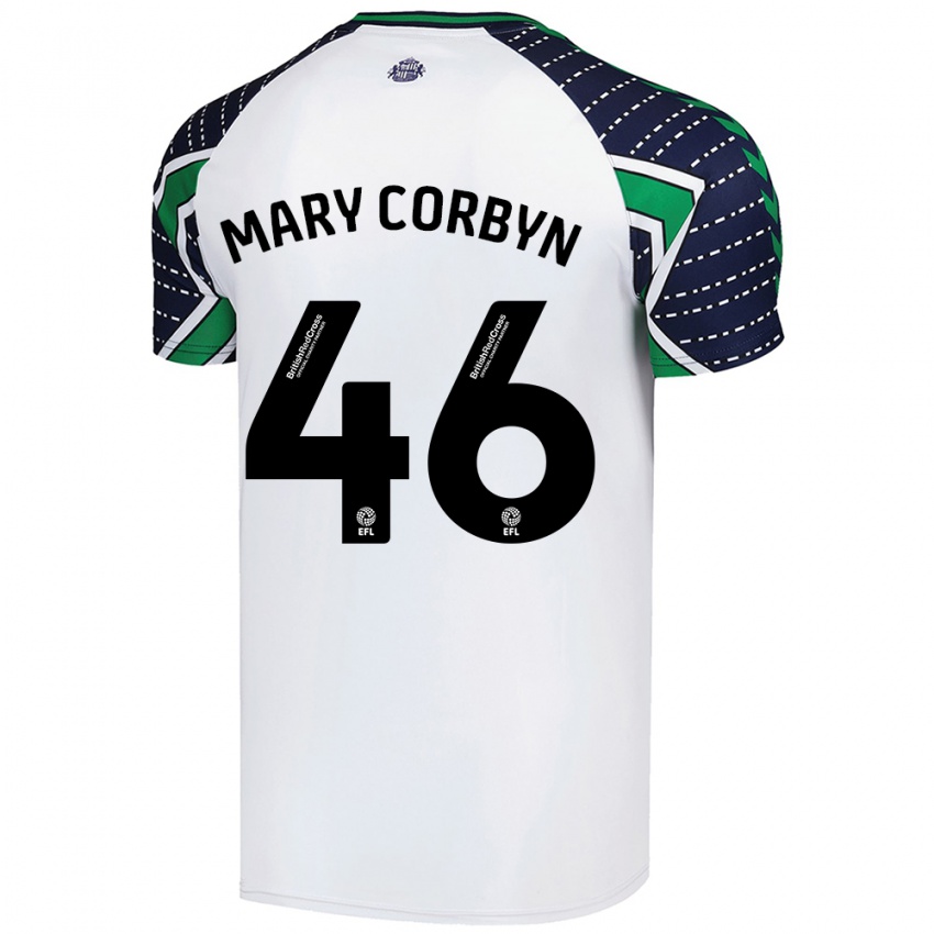 Niño Camiseta Mary Corbyn #46 Blanco 2ª Equipación 2024/25 La Camisa México