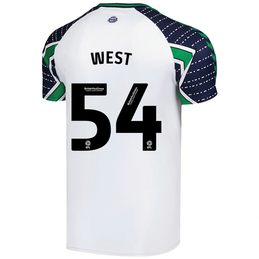 Niño Camiseta Ella West #54 Blanco 2ª Equipación 2024/25 La Camisa México