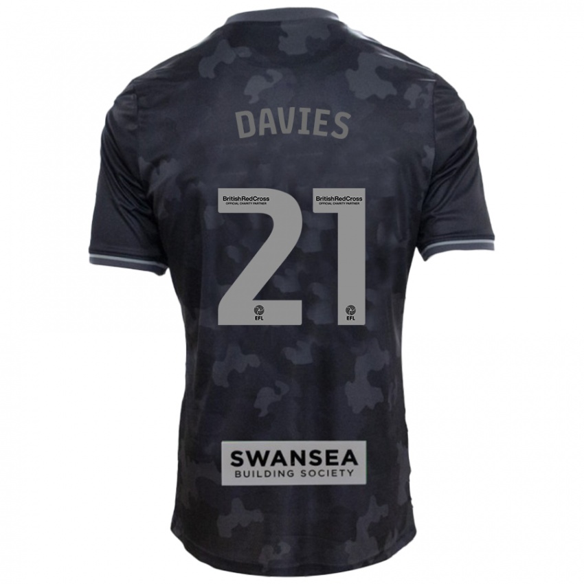 Niño Camiseta Laura Davies #21 Negro 2ª Equipación 2024/25 La Camisa México