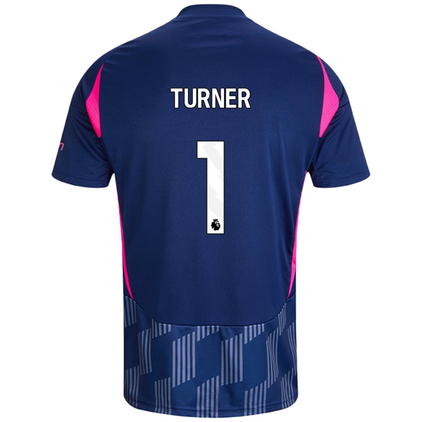 Niño Camiseta Matt Turner #1 Azul Real Rosa 2ª Equipación 2024/25 La Camisa México