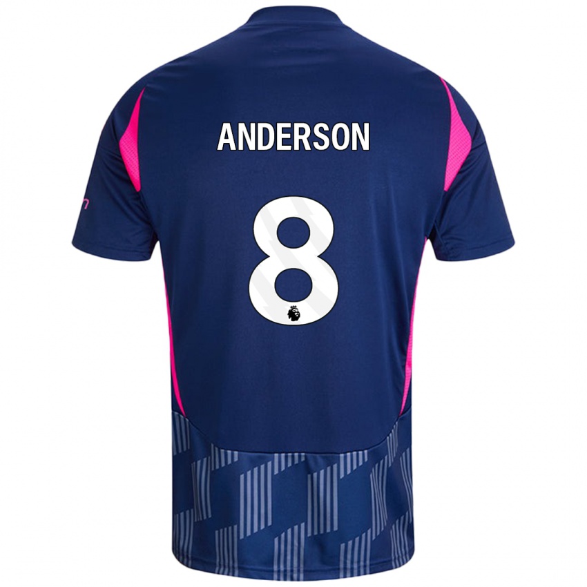 Niño Camiseta Elliot Anderson #8 Azul Real Rosa 2ª Equipación 2024/25 La Camisa México