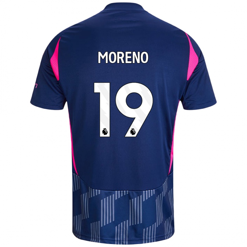 Niño Camiseta Álex Moreno #19 Azul Real Rosa 2ª Equipación 2024/25 La Camisa México