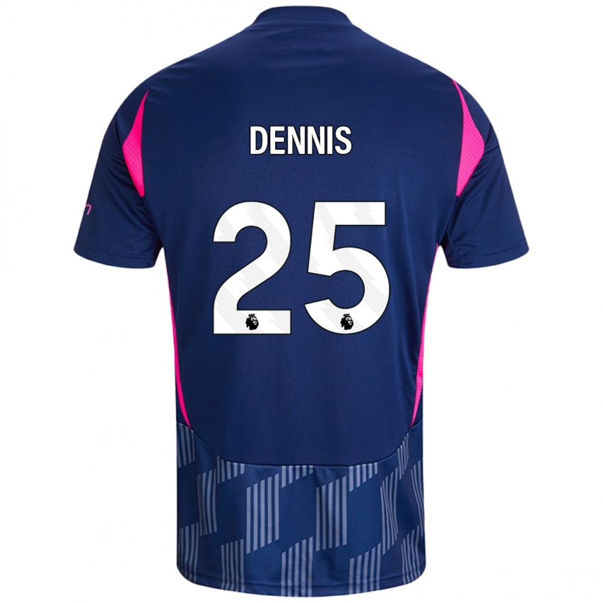 Niño Camiseta Emmanuel Dennis #25 Azul Real Rosa 2ª Equipación 2024/25 La Camisa México