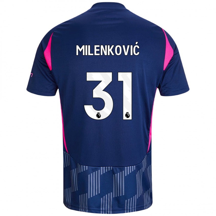 Niño Camiseta Nikola Milenković #31 Azul Real Rosa 2ª Equipación 2024/25 La Camisa México