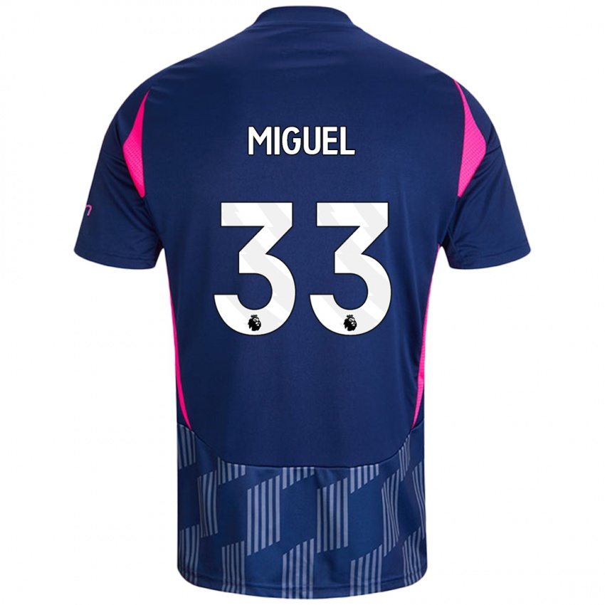 Niño Camiseta Carlos Miguel #33 Azul Real Rosa 2ª Equipación 2024/25 La Camisa México