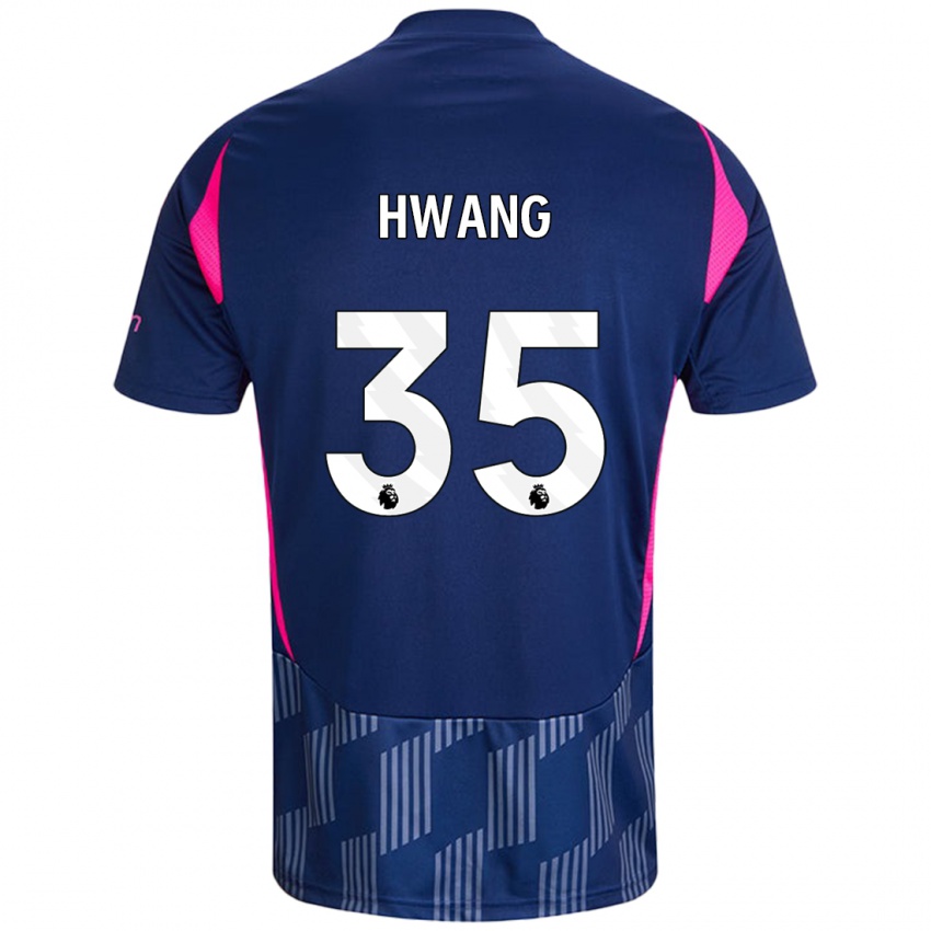 Niño Camiseta Ui-Jo Hwang #35 Azul Real Rosa 2ª Equipación 2024/25 La Camisa México