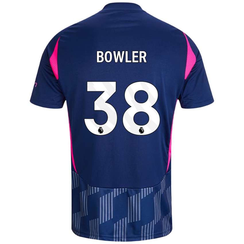 Niño Camiseta Josh Bowler #38 Azul Real Rosa 2ª Equipación 2024/25 La Camisa México