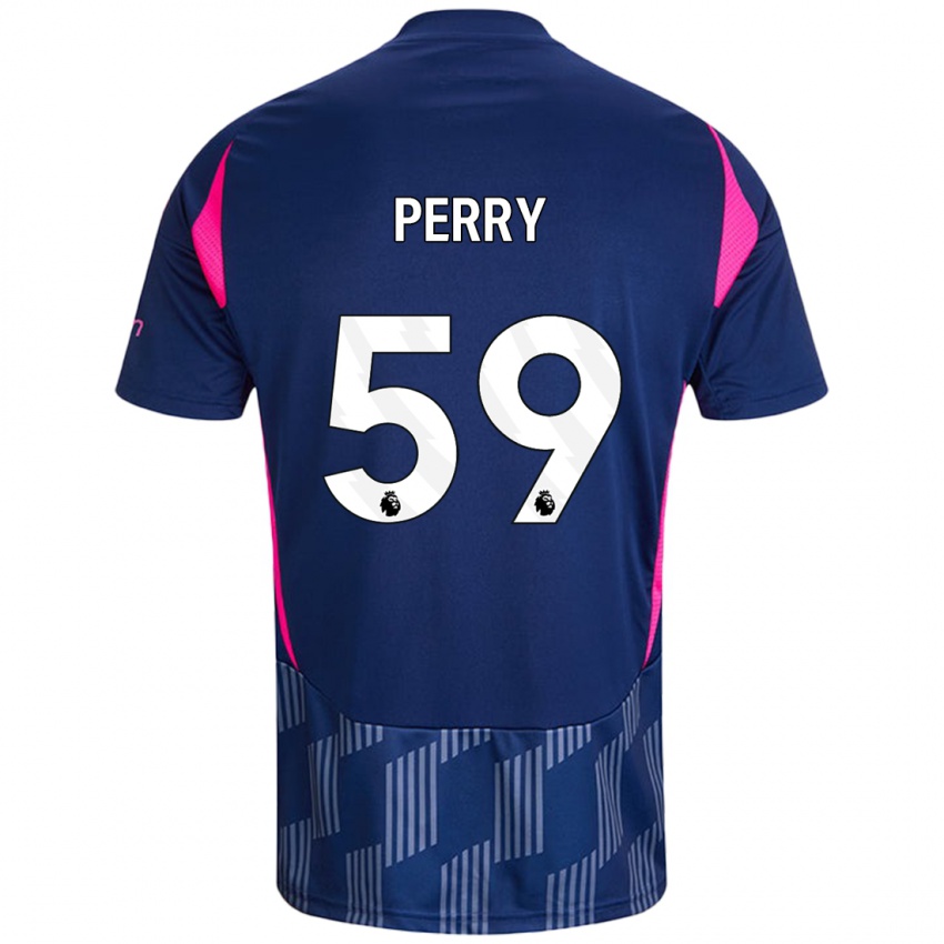 Niño Camiseta Ben Perry #59 Azul Real Rosa 2ª Equipación 2024/25 La Camisa México