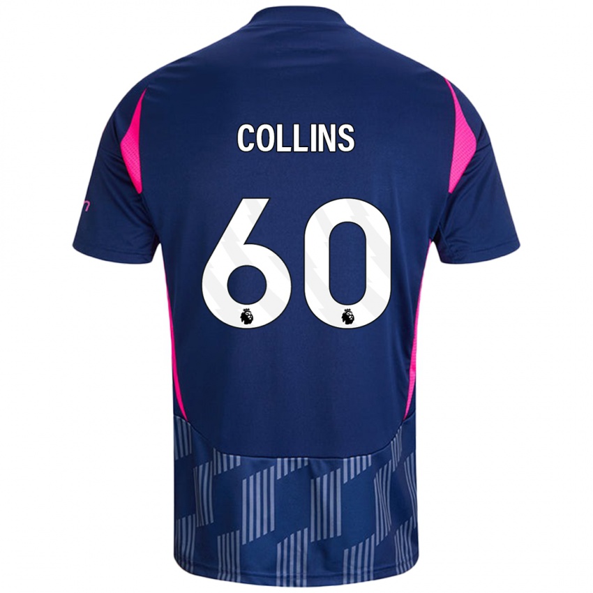 Niño Camiseta Sam Collins #60 Azul Real Rosa 2ª Equipación 2024/25 La Camisa México