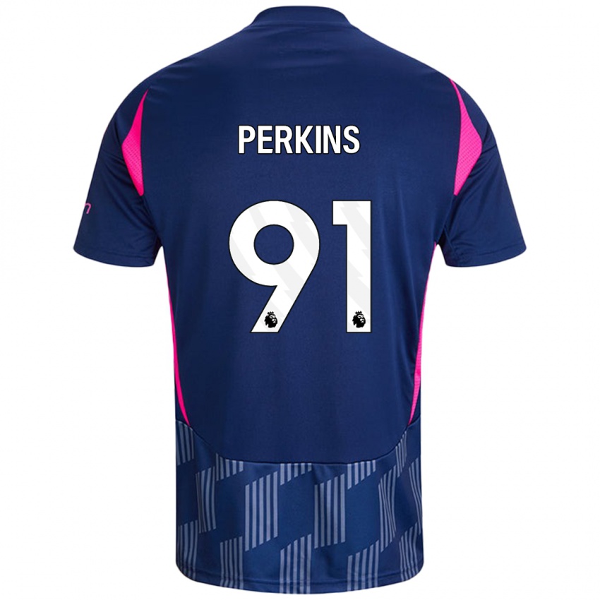 Niño Camiseta Jack Perkins #91 Azul Real Rosa 2ª Equipación 2024/25 La Camisa México