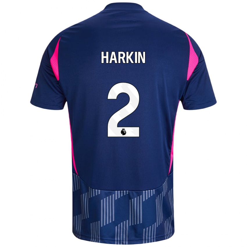 Niño Camiseta Lyndsey Harkin #2 Azul Real Rosa 2ª Equipación 2024/25 La Camisa México