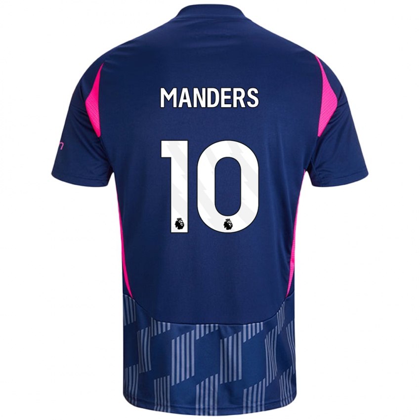 Niño Camiseta Holly Manders #10 Azul Real Rosa 2ª Equipación 2024/25 La Camisa México