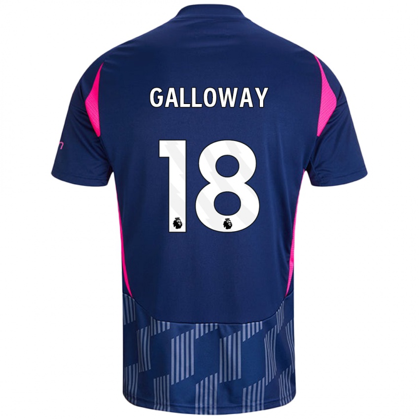 Niño Camiseta Bridget Galloway #18 Azul Real Rosa 2ª Equipación 2024/25 La Camisa México