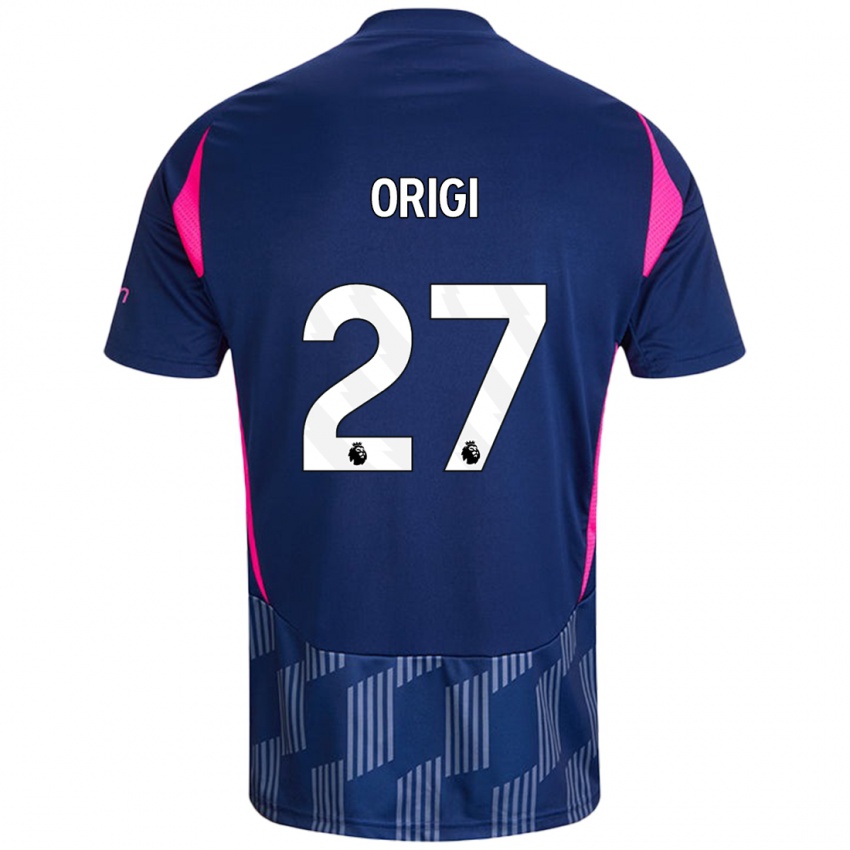 Niño Camiseta Divock Origi #27 Azul Real Rosa 2ª Equipación 2024/25 La Camisa México