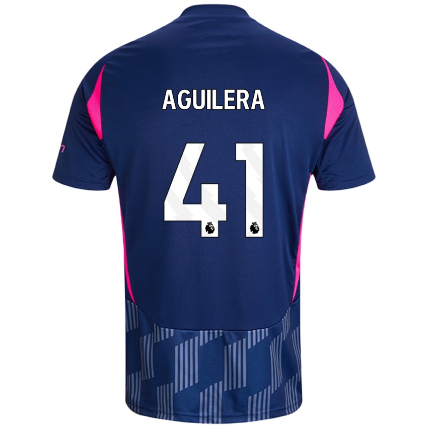 Niño Camiseta Brandon Aguilera #41 Azul Real Rosa 2ª Equipación 2024/25 La Camisa México