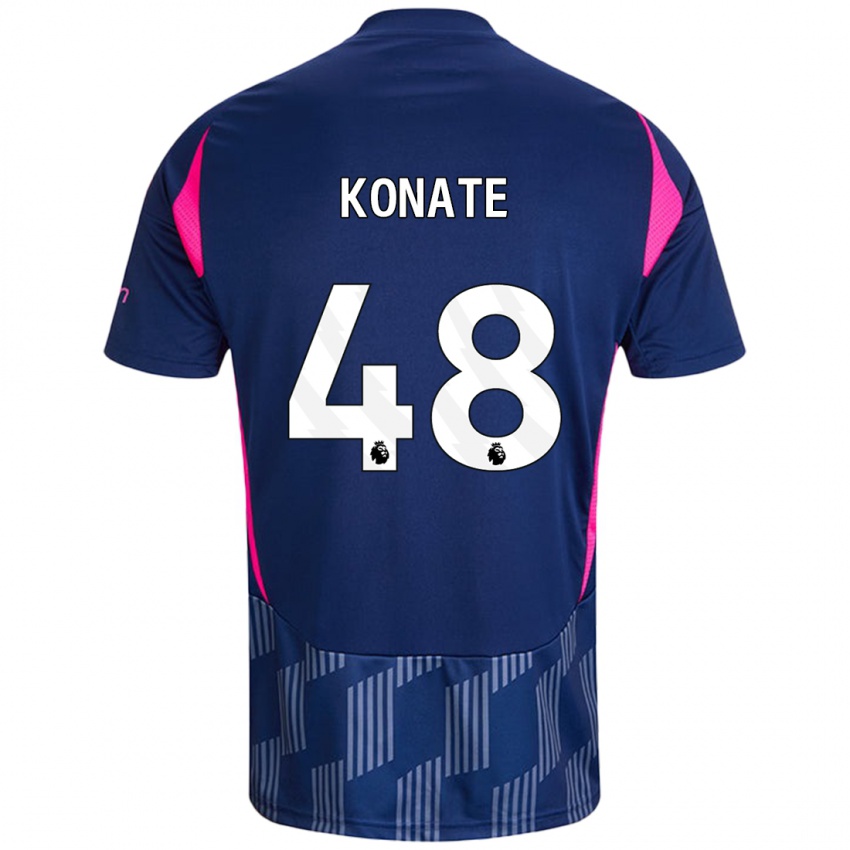 Niño Camiseta Ateef Konaté #48 Azul Real Rosa 2ª Equipación 2024/25 La Camisa México