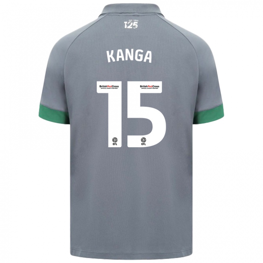 Niño Camiseta Wilfried Kanga #15 Gris Oscuro 2ª Equipación 2024/25 La Camisa México