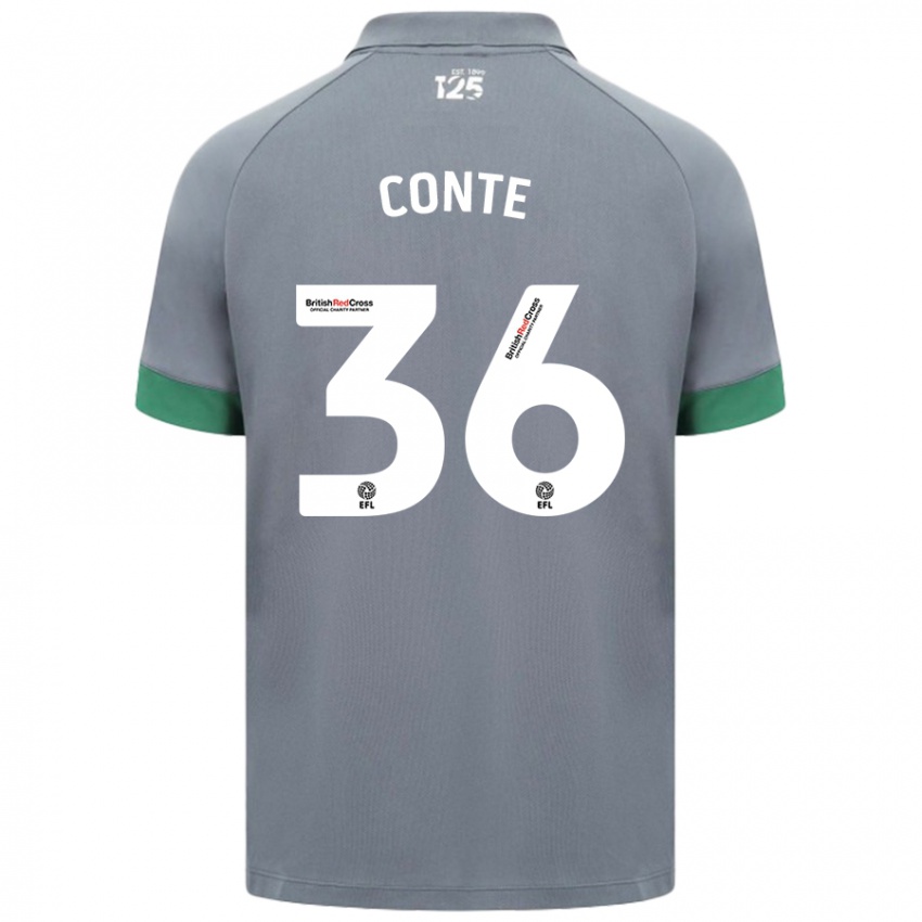 Niño Camiseta Raheem Conte #36 Gris Oscuro 2ª Equipación 2024/25 La Camisa México