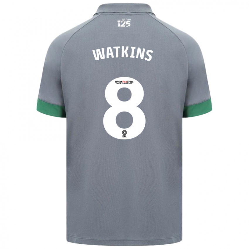 Niño Camiseta Seren Watkins #8 Gris Oscuro 2ª Equipación 2024/25 La Camisa México