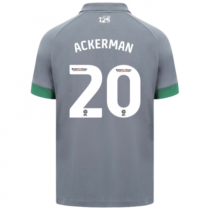 Niño Camiseta Mali Ackerman #20 Gris Oscuro 2ª Equipación 2024/25 La Camisa México