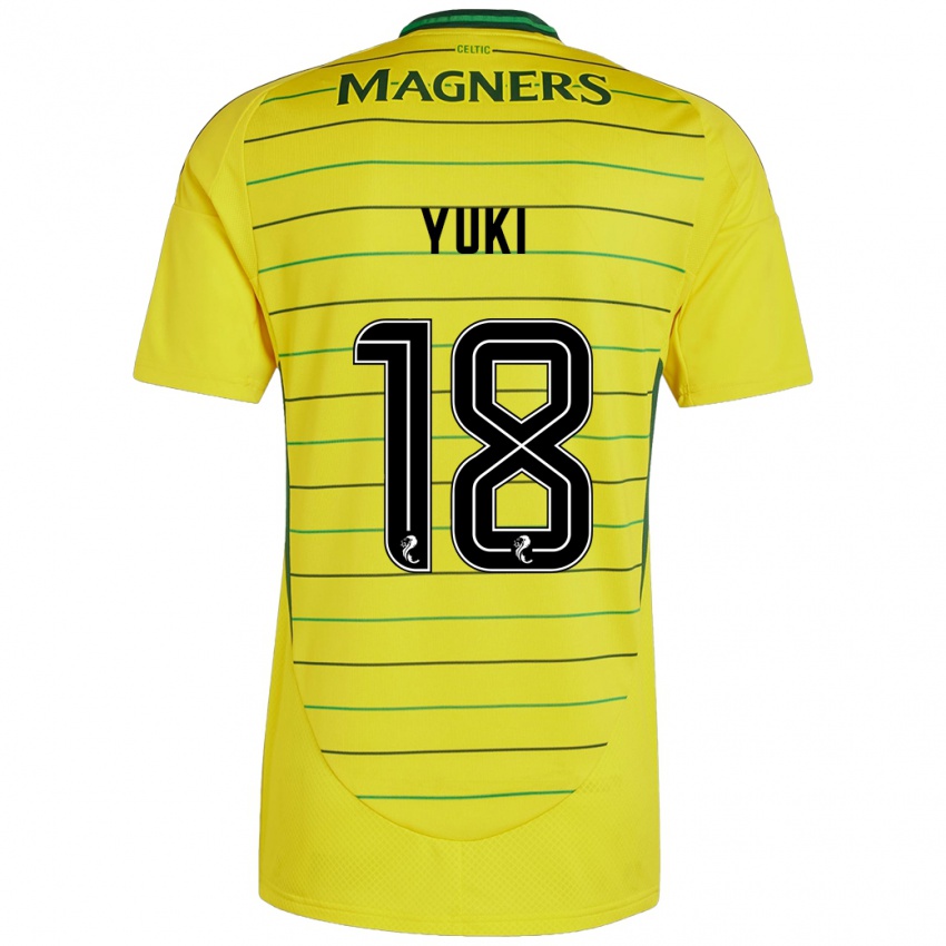 Niño Camiseta Yuki Kobayashi #18 Amarillo 2ª Equipación 2024/25 La Camisa México