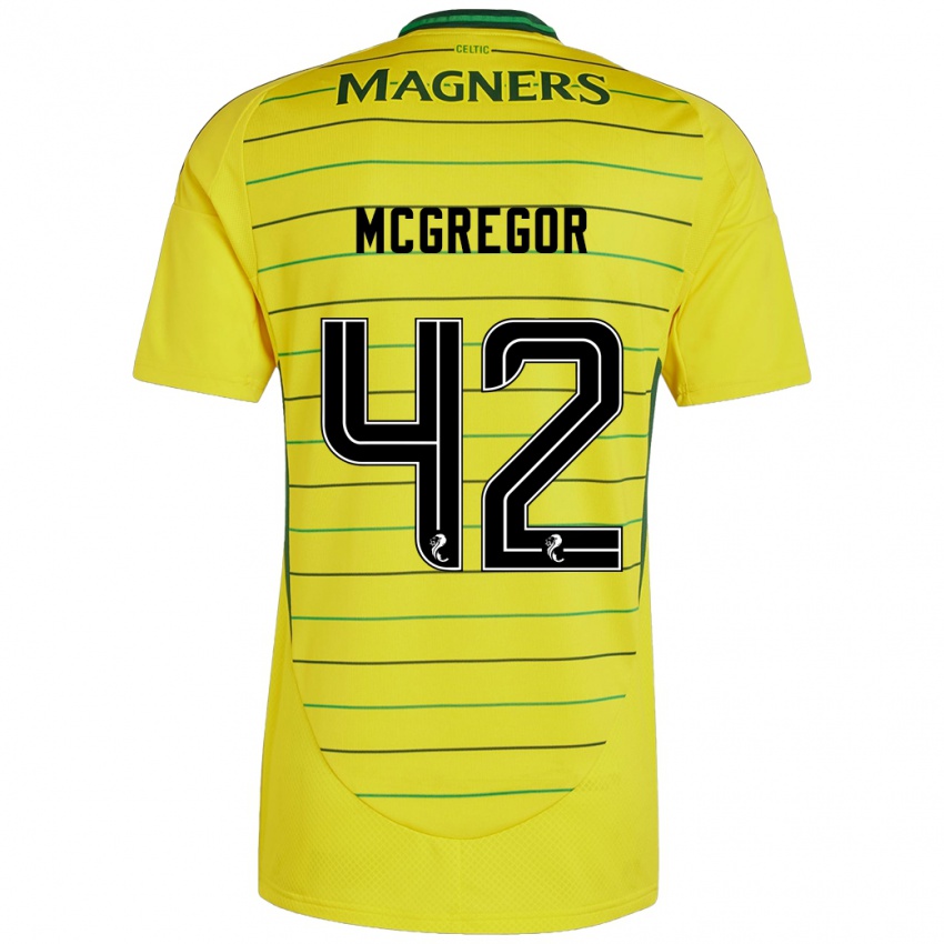 Niño Camiseta Callum Mcgregor #42 Amarillo 2ª Equipación 2024/25 La Camisa México