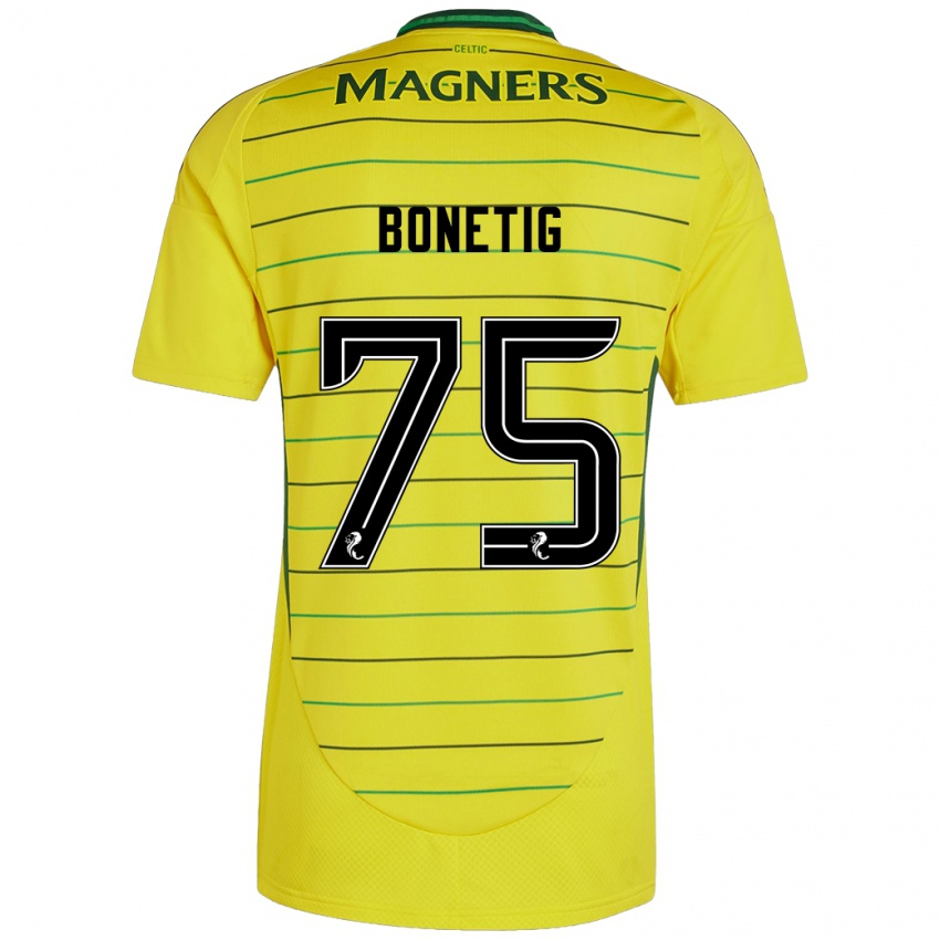 Niño Camiseta Liam Bonetig #75 Amarillo 2ª Equipación 2024/25 La Camisa México