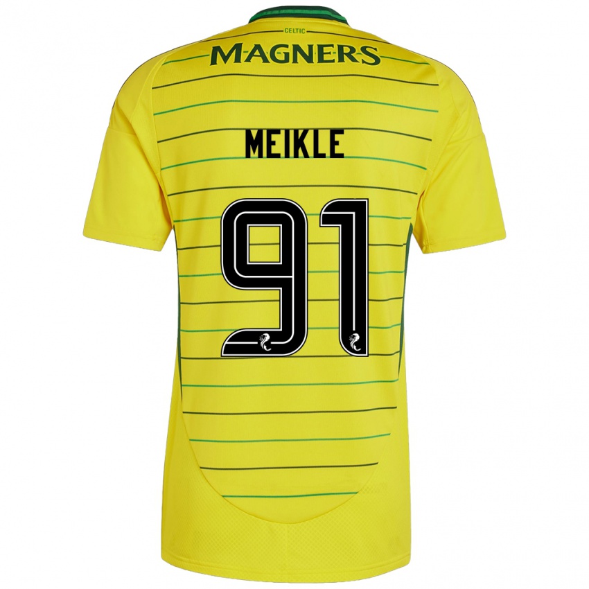 Niño Camiseta Jamie Meikle #91 Amarillo 2ª Equipación 2024/25 La Camisa México