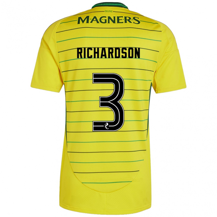 Niño Camiseta Amy Richardson #3 Amarillo 2ª Equipación 2024/25 La Camisa México