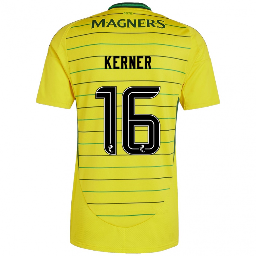 Niño Camiseta Hana Kerner #16 Amarillo 2ª Equipación 2024/25 La Camisa México