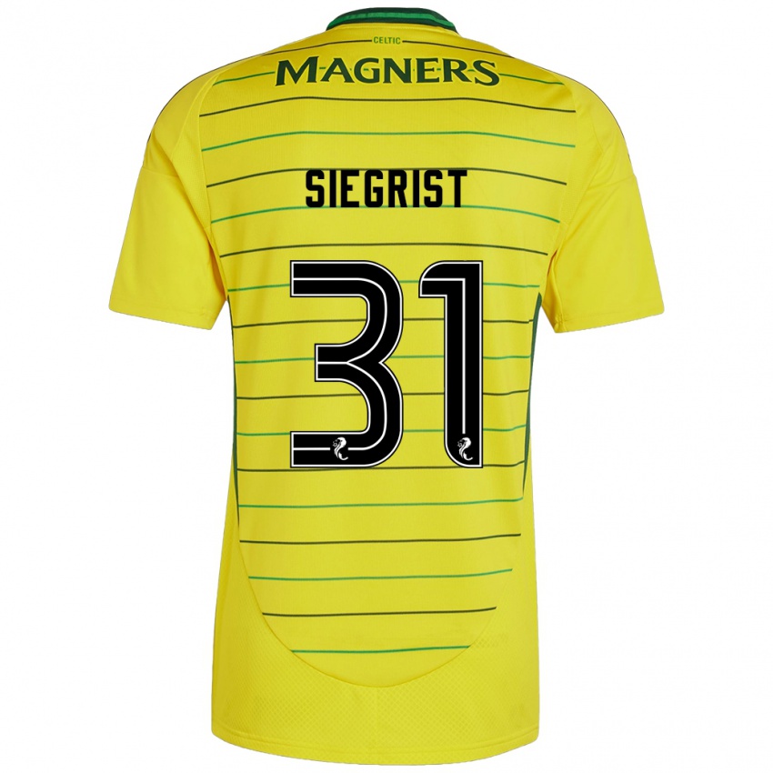 Niño Camiseta Benjamin Siegrist #31 Amarillo 2ª Equipación 2024/25 La Camisa México