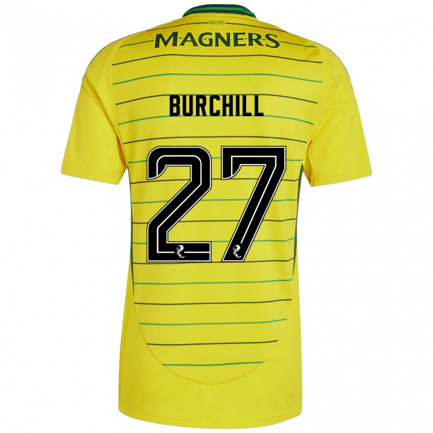 Niño Camiseta Tiree Burchill #27 Amarillo 2ª Equipación 2024/25 La Camisa México