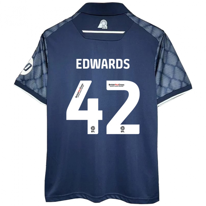 Niño Camiseta Callum Edwards #42 Negro 2ª Equipación 2024/25 La Camisa México