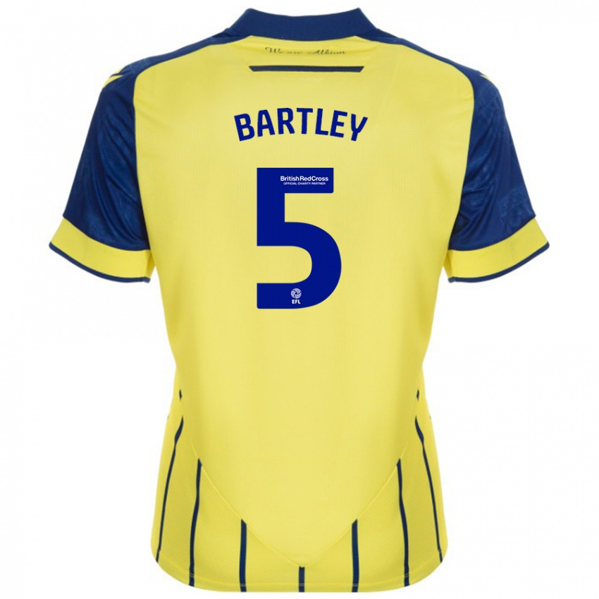 Niño Camiseta Kyle Bartley #5 Amarillo Azul 2ª Equipación 2024/25 La Camisa México