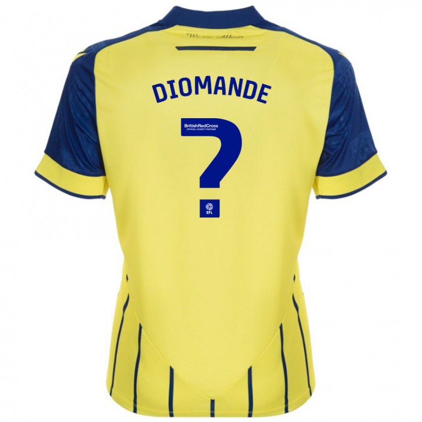 Niño Camiseta Muhamed Diomande #0 Amarillo Azul 2ª Equipación 2024/25 La Camisa México