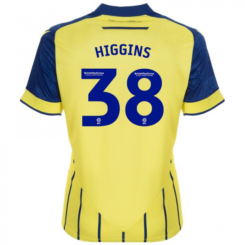 Niño Camiseta Akeel Higgins #38 Amarillo Azul 2ª Equipación 2024/25 La Camisa México