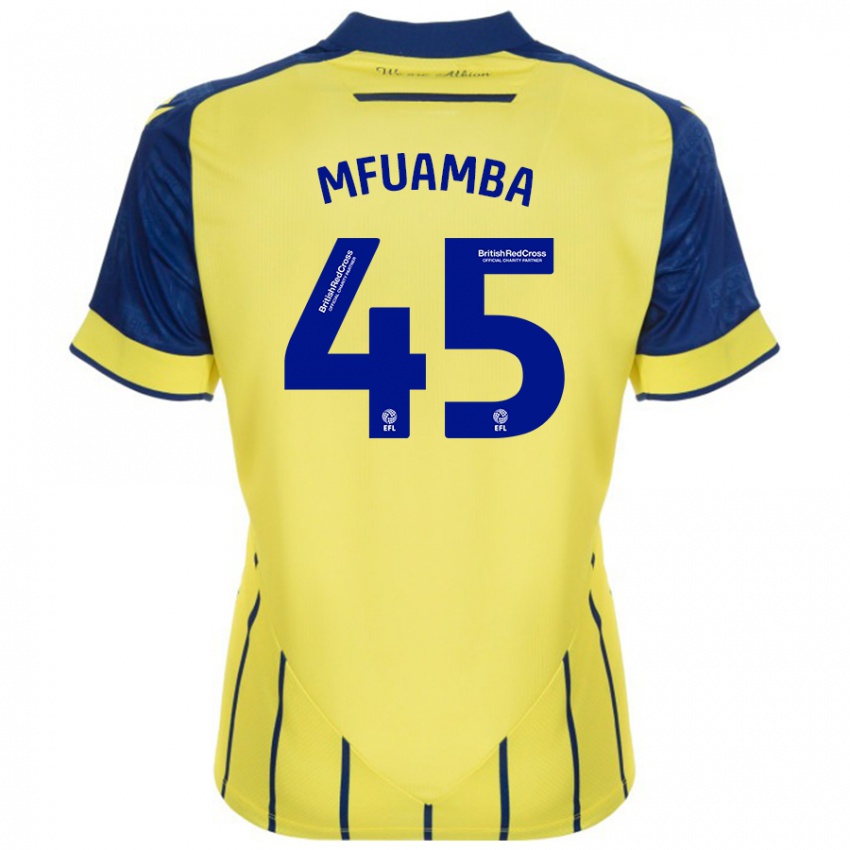 Niño Camiseta Kevin Mfuamba #45 Amarillo Azul 2ª Equipación 2024/25 La Camisa México